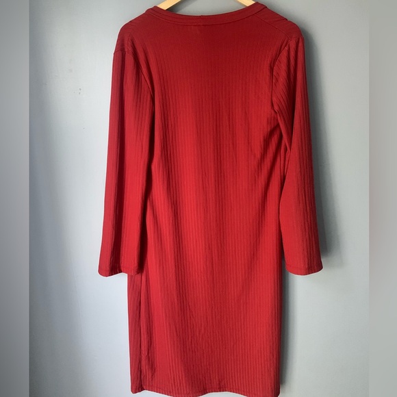 Women SET Ribbed Long Cardigan and Leggings in Rust Style BTP2978 Size Medium - Picture 8 of 10